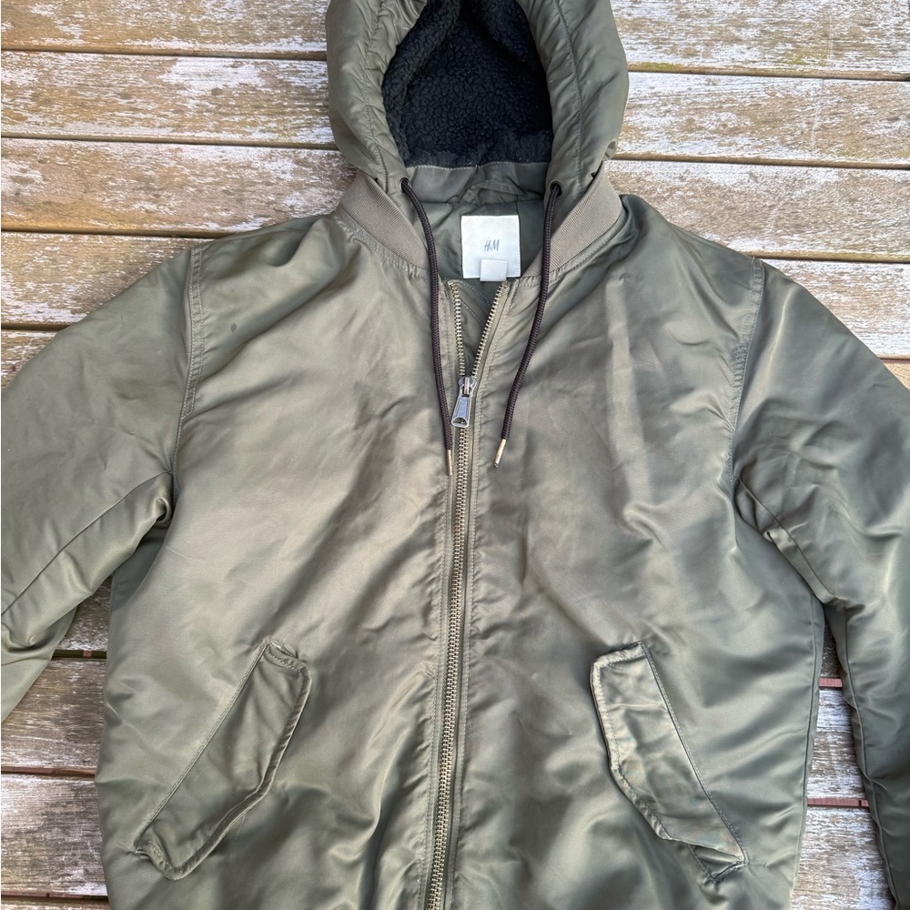 Divided Olive Bomber Jacket - Picture 3 of 6